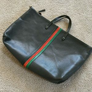 Clare V Attaché Loden Perforated tote